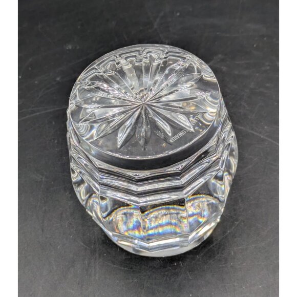 Vintage William Yeoward Clear Lead Crystal Paperweight Barrel Shaped 2.75" - Picture 1 of 8